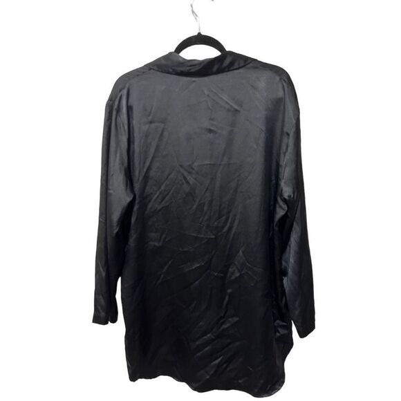 Victoria's Secret Black Two Piece Satin Camisole Tunic Button Front Pajamas M - Picture 5 of 15